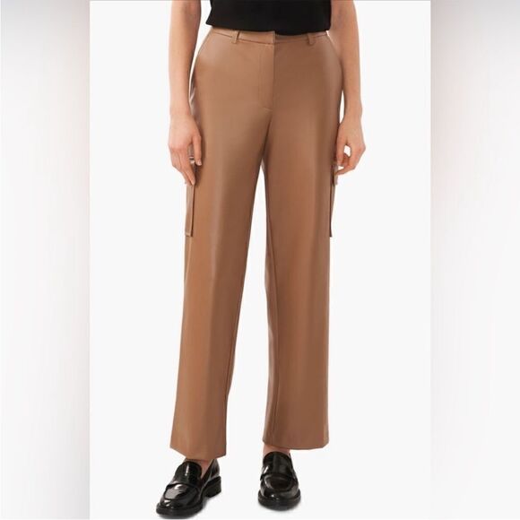099 NWOT Halogen® Wide Leg Faux Leather Cargo Pants Size XXL - Picture 2 of 12